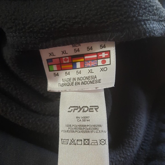 Spyder Mens 1/4 Zip Fleece Lined Gray Pullover Size XL - Picture 4 of 6